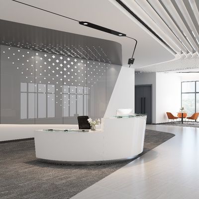 Mua High Gloss Painting Glass Top Reception Desk Cho đồ nội thất phòng họp online manufacture