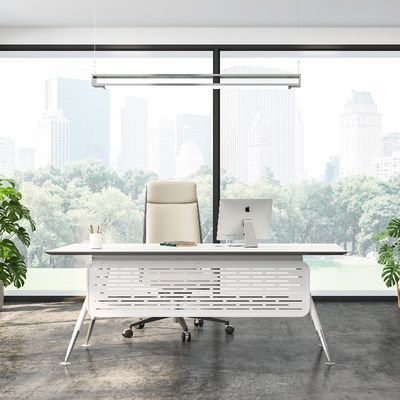 Mua Văn phòng hiện đại đồ nội thất bàn điều hành với chân kim loại trong tuyết trắng hỗ trợ tùy chỉnh online manufacture