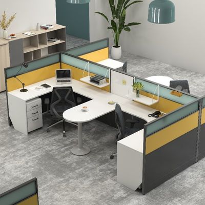Mua Modern 4 Person Office Furniture Staff Executive Workstation Table With Metle Leg Support tùy chỉnh online manufacture