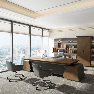 Mua Modern Luxury Boss Office Desk Bàn văn phòng gỗ lớn MDF Panel Bàn văn phòng màu tối thiết kế cổ điển cho sử dụng văn phòng Hỗ trợ tùy chỉnh online manufacture