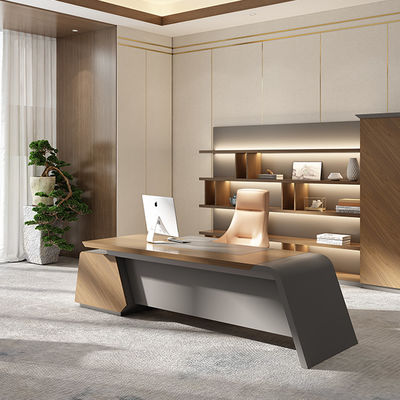 Mua Hỗ trợ tùy biến Chiếc bàn văn phòng cao cấp Boss hiện đại Bảng gỗ MDF lớn màu tối Thiết kế cổ điển cho văn phòng Sử dụng đồ nội thất mô-đun online manufacture
