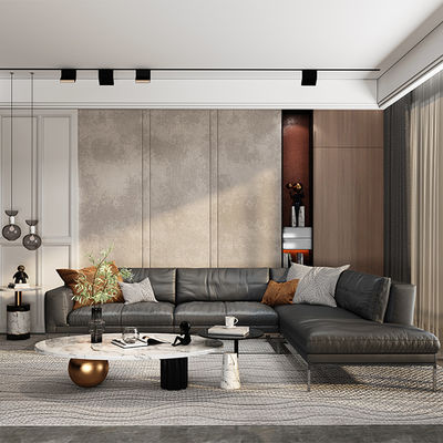 Mua Hỗ trợ tùy chỉnh Nordic Minimalism Sofa da Set Phòng ngủ văn phòng Thiết kế phần truyền thống Chân kim loại ghế đơn / ba ghế sofa khách sạn sống online manufacture