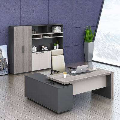 Mua Bàn văn phòng Boss sang trọng hiện đại, hỗ trợ tùy chỉnh Bàn điều hành cấp quản lý, Bàn bảng MDF gỗ lớn, Thiết kế cổ điển tối, Sử dụng văn phòng online manufacture