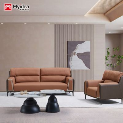 Mua Phòng khách hiện đại Thiết kế thời trang ghế sofa da thiết lập gỗ rắn sang trọng khung phòng khách đồ nội thất văn phòng ghế sofa online manufacture