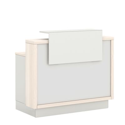 Bright Black Three Story Reception Desk, Company Reception Desk, Modern And Minimalist Style, Customer Reception Desk, Hotel Reception Desk