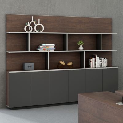 Office Back Cabinet Combination Multi Functional Light Industry Wind Wrapped Edge Design Book Display Independent Office Back Cabinet