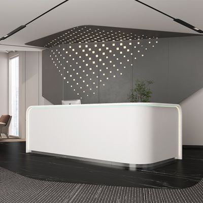 Mua Texture Artificial Stone Countertop Bàn ghế trước Công ty Khách sạn Phòng tiếp tân Bàn bàn dịch vụ Bàn đơn giản, hiện đại và phong cách Bàn xếp cong online manufacture