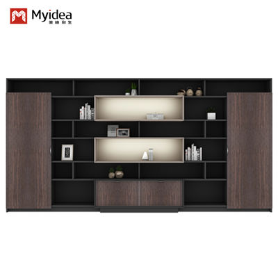 Boss's Office Back Cabinet Dark Luxury Fashion 5-Layer Document Cabinet Wooden Document Cabinet President's Office