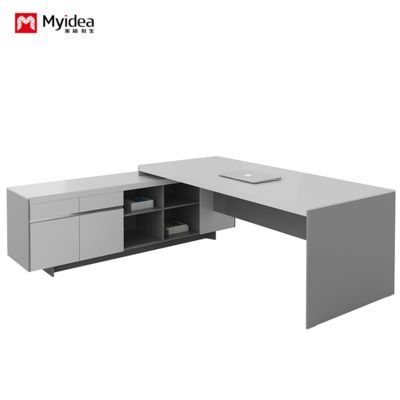 customization white baked paint big office desk，luxurious modern CEO office desk，creative and fashionable single supervisor desk