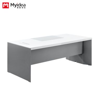 customization white baking paint process office desk，modern and fashionable boss desk，office furniture，computer desk