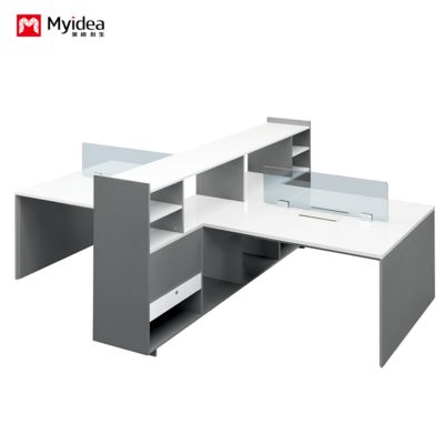 customization large capacity storage desk with cabinet，2-person 4-person office computer desk design，screen partition，staff desk