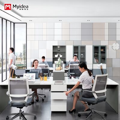 Mua Bàn làm việc 4 người với ngăn kéo lưu trữ, bàn văn phòng sơn trắng bóng online manufacture