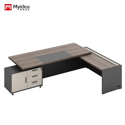 customization Office Manager Supervisor Desk L-shaped Independent Office Desk with Cabinet Concealed Wire Box Manager Desk