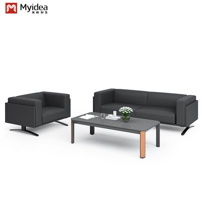 Modern Eco-Friendly Commercial Metal-legged Leather Sofa Factory wholesale