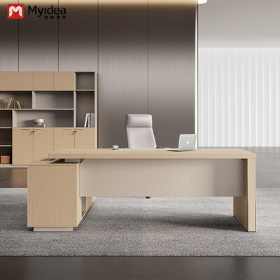 Mua Myidea Solid Wood L-Shaped Executive Desk với Sub Cabinet và Aluminium Alloy Edge Covered Feet cho Tòa nhà Văn phòng online manufacture