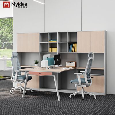 Mua Bàn làm việc gỗ hiện đại thân thiện với môi trường với màn hình vải chân thép tủ lưu trữ lớn đồ nội thất văn phòng tự đứng online manufacture