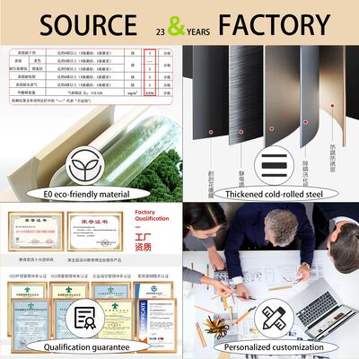 Glass Door Filing Cabinet, Office Back Cabinet with Light Strip Filing Cabinet