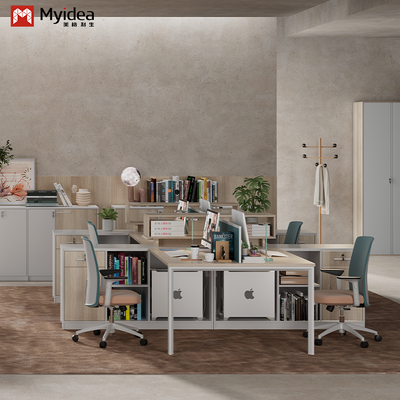 Foshan Furniture Source Factory Direct Supply Staff Desk Office Staff Desk with Storage Cabinet