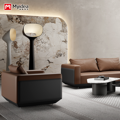 Mua Nordic Minimalism Leather Sofa Set Office Bedroom Thiết kế phần truyền thống Chân kim loại ghế đơn / ba ghế sofa online manufacture