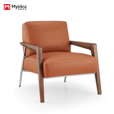 mua Executive Single-Seat Leather Lounge Sofa with High-Density Rebound Foam, Ash Wood + Stainless Steel Legs   Có sẵn trong nhiều màu sắc online manufacture