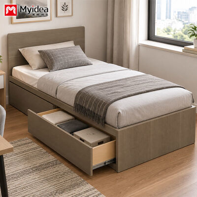 mua Khung giường đơn cho căn hộ và sử dụng khách sạn với kho lưu trữ dưới giường, ngăn kéo lưu trữ một bên và kệ giày một bên, thiết kế tiết kiệm không gian cho các phòng nhỏ online manufacture