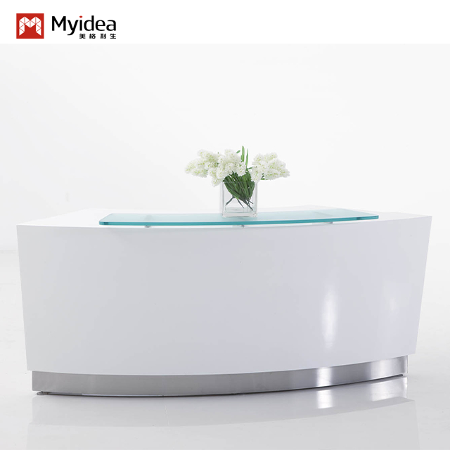 Company front desk, reception desk, bar counter, light luxury, high-end feeling, hotel restaurant, baking paint process, cashier counter