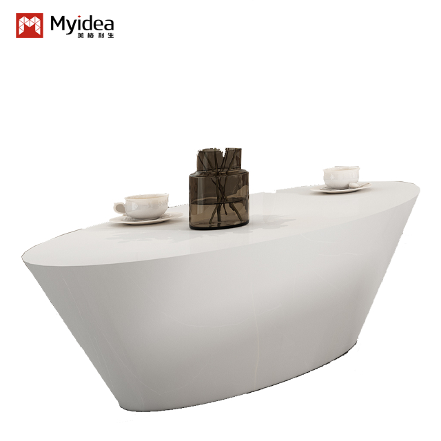 White Glossy Painted Coffee Table With Unique Texture, Coffee Table, Reception Area, Coffee Table, Sofa