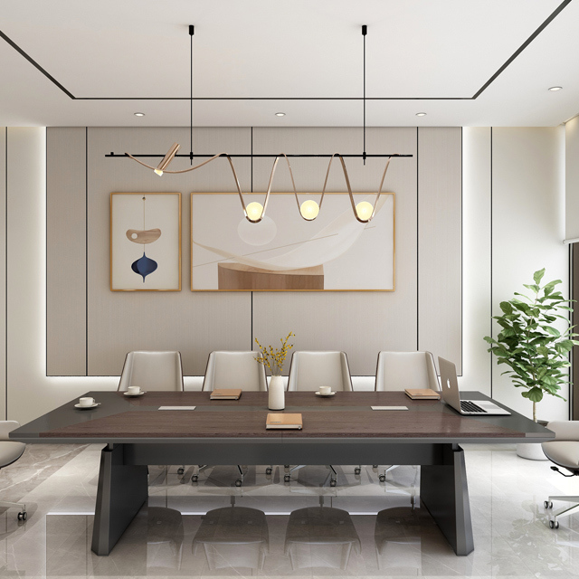 Advanced Nordic minimalism, high-end long table business reception, modern design negotiation table, office conference table