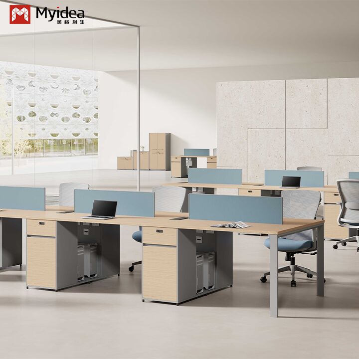 Two Staff Members Facing Each Other, Office Desk wholesale, Bright Color Screen, Office Furniture Desk wholesale