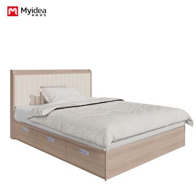 Modern Mnimalist Multifunctional Bed with Drawer Cabinet, Cream Wind Leather Art Bed, Bed nhỏ 3 ngăn kéo